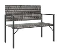 vidaXL Banc de jardin 2 places Gris Poly rotin