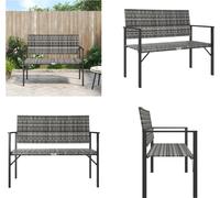 vidaXL Banc de jardin 2 places Gris Poly rotin - Banc de jardin - Bancs de jardin - Banc d'extérieur - Banc de parc