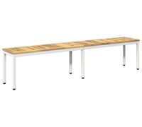 vidaXL Banc de jardin, 201 x 35 x 45 cm, en bois d'acacia massif, blanc, à angle droit