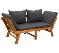 vidaXL Banc de jardin 3 en 1 avec coussin, en bois d'acacia massif, finition naturelle