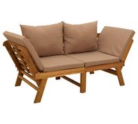 vidaXL Banc de jardin 3 en 1 avec coussin, en bois d'acacia massif, finition naturelle