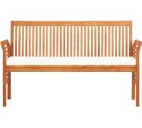 vidaXL Banc de jardin 3 places avec coussins 150 cm bois massif acacia