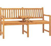 vidaXL Banc de jardin 3 places avec table 150 cm bois massif teck