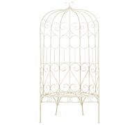 vidaXL Banc de jardin 95 cm en fer – Blanc antique