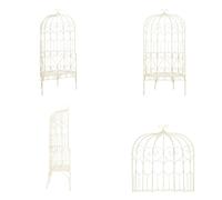 vidaXL Banc de jardin 95 cm Fer antique Blanc - Banc de jardin - Bancs de jardin - Bancs extérieurs