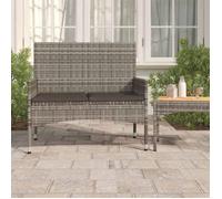 vidaXL Banc de jardin 2 places avec coussins Gris Poly rotin