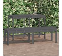 vidaXL Banc de jardin à 2 places gris 159,5x44x45cm bois massif de pin 824013