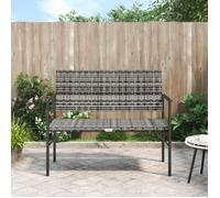 vidaXL Banc de jardin à 2 places gris résine tressée 364122