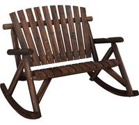 vidaXL Banc de jardin à bascule 2 places 123x96x102 cm bois massif épicéa