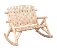 vidaXL Banc de jardin à bascule 2 places 123x96x102 cm bois massif épicéa