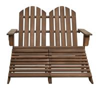 vidaXL Banc de jardin Adirondack 2 places avec pied en bois de sapin brun