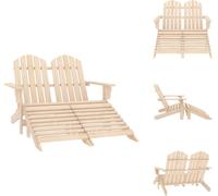 vidaXL Banc de jardin Adirondack 2 places avec repose-pieds en bois de sapin - chaises de jardin