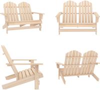 vidaXL Banc de jardin Adirondack 2 places en bois massif de sapin - Chaise de jardin - Chaises de jardin - Fauteuil de jardin - Chaise d'extérieur