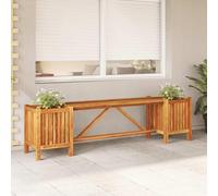 vidaXL Banc de jardin avec 2 jardinières 150x30x40 cm bois massif d'acacia