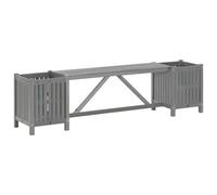 Vidaxl Banc De Jardin Avec 2 Jardinières 150 Cm Bois D'acacia Gris Gris