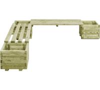 vidaXL Banc de jardin 44948 avec bacs à plantes – bois de pin imprégné