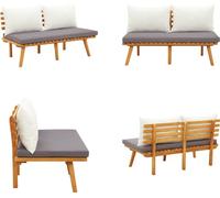 vidaXL Banc de jardin avec coussin 115 cm Bois massif Acacia - Banc de jardin - Bancs de jardin - Bancs