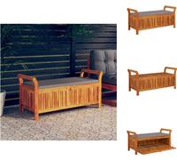 vidaXL Banc de jardin avec coussin 126 cm bois massif acacia - Bancs de jardin