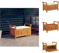 vidaXL Banc de jardin avec coussin 91 cm bois massif acacia - Bancs de jardin