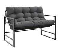 vidaXL Banc de jardin avec coussins Anthracite 113 cm Acier