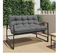 vidaXL Banc de jardin avec coussins Anthracite 113 cm Acier