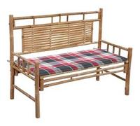 vidaXL Banc de jardin 120 cm en bambou avec coussin et support