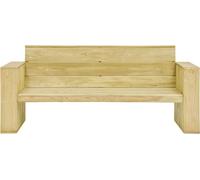 vidaXL Banc de jardin avec coussin crème 179 cm Bois de pin imprégné