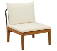 vidaXL Banc de jardin avec coussin, en bois d'acacia massif et corde, style naturel
