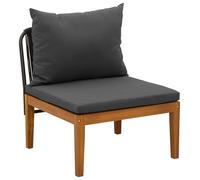 vidaXL Banc de jardin avec coussin, en bois d'acacia massif et corde, style naturel
