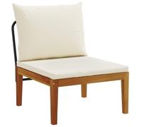 vidaXL Banc de jardin avec coussin, en bois d'acacia massif et corde, style naturel