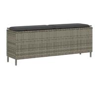 vidaXL Banc de Jardin avec Coussin Gris 110x30x40,5 cm résine tressée, Banc d'extérieur, Banc de Patio, siège de Jardin, Banc de Parc