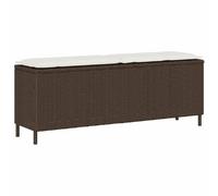vidaXL Banc de jardin avec coussin marron 110x30x40,5cm résine tressée