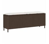 vidaXL Banc de jardin 110x30x40,5 cm en poly rotin avec coussins Marron