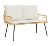 vidaXL Banc de jardin avec coussin Nature 114 x 64 x 90cm Acier
