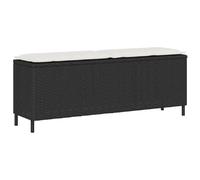 vidaXL Banc de jardin avec coussin noir 110x30x40,5 cm résine tressée