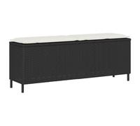 vidaXL Banc de Jardin avec Coussin Noir 110x30x40,5 cm résine tressée, Banc d'extérieur, Banc de Patio, siège de Jardin, Banc de Parc
