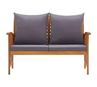 vidaXL Banc de jardin avec coussins 119 cm Bois massif acacia