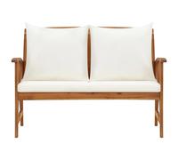 vidaXL Banc de jardin avec coussins 119 cm Bois massif acacia