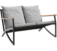 vidaXL Banc de jardin avec coussins 120 cm noir acier