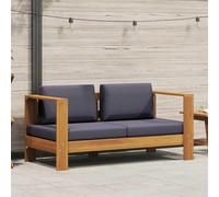 vidaXL Banc de jardin avec coussins 140 cm bois massif acacia gris