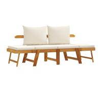 vidaXL Banc de jardin avec coussins 2 en 1 Bois massif Acacia