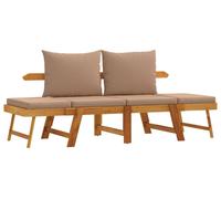 vidaXL Banc de jardin avec coussins 2 en 1 Bois massif Acacia