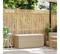 vidaXL Banc de jardin avec coussins Beige 110x40x44 cm Poly rotin