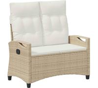 vidaXL Banc de jardin avec coussins Beige et crème 105 x 60 x 112 cm