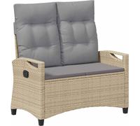 vidaXL Banc de jardin avec coussins Beige et gris clair 105 x 60 x 112 cm