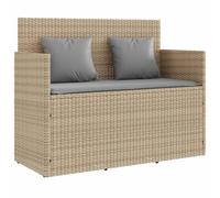 vidaXL Banc de Jardin avec Coussins Beige résine tressée
