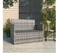 vidaXL Banc de jardin avec coussins Gris 105 cm Résine tressée 362317