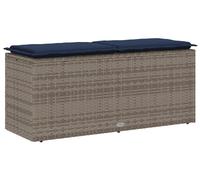 vidaXL Banc de jardin avec coussins Gris 110x40x44 cm Poly rotin
