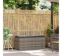 vidaXL Banc de jardin avec coussins Gris 110x40x44 cm Poly rotin