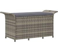 vidaXL Banc de jardin avec coussins Gris 116x46x57 cm Poly rotin